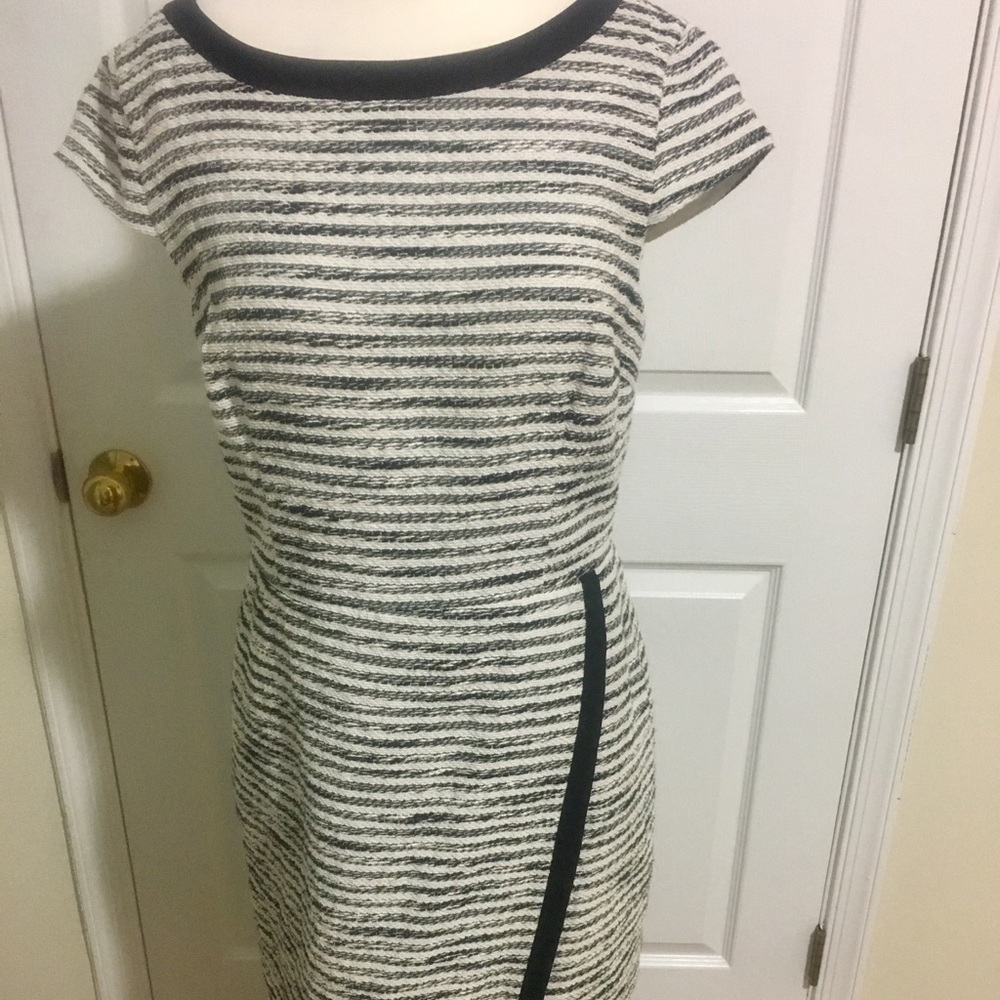 Ann Taylor Black and White Stripe Dress